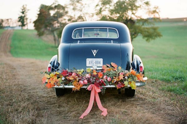 تزیین ماشین عروس ساده و زیبا