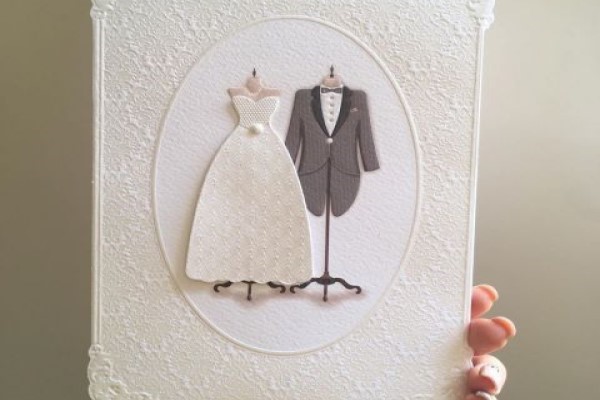 مدل کارت عروسی با طرح لباس عروس و داماد