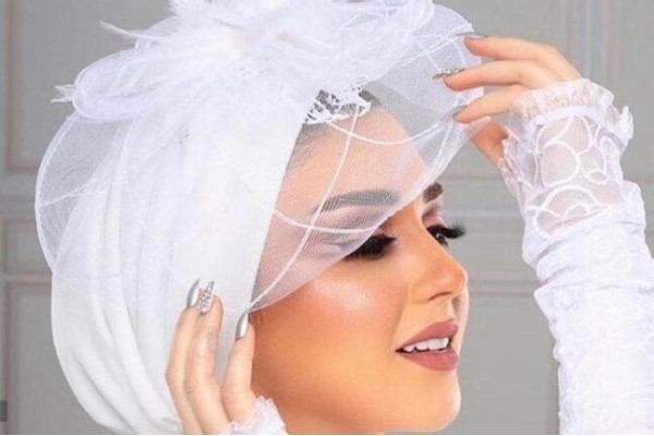 نمونه کلاه حجاب عروس