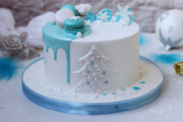 مینی کیک تولد با طرح زمستانی